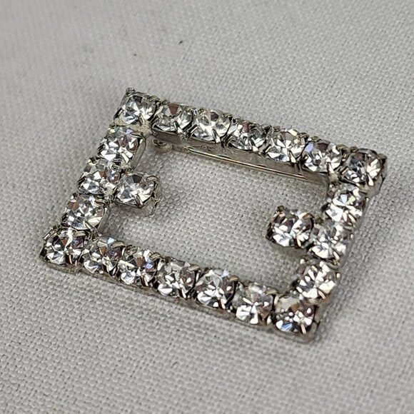 Vintage Silver Tone Square Brooch - Picture 2 of 4
